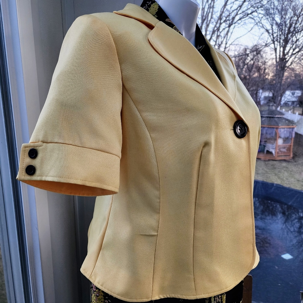 Studio 1 Black Yellow Paisley Sleeveless Dress & Short Sleeve Jacket 2 Piece Set - Picture 7 of 16